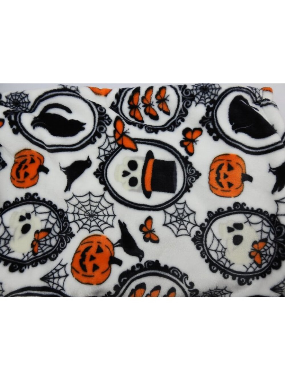 Halloween Skeleton Ghost Pumpkin Velvet Plush Throw Blanket 60x70 Soft Gothic - Picture 6 of 6